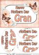 A5 Mothers Day Gran Butterflies & Flowers Oval Pyramage