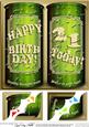 8 x 8 21st Birthday Beer Cans Scalloped Corner Topper