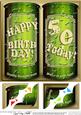 8 x 8 50th Birthday Beer Cans Scalloped Corner Topper