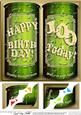 8 x 8 100th Birthday Beer Cans Scalloped Corner Topper
