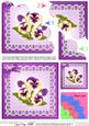 Pansy on Butterfly Lace Shell Edged Corner Side Stacker