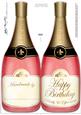 Large Dl Birthday Champagne Bottle Shaped Card