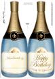 Large Dl Birthday Champagne Bottle Shaped Card