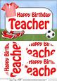 A5 Birthday Teacher Football Oval Pyramage Topper