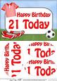 A5 Birthday 21 Today Football Oval Pyramage Topper