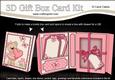 3D Livvy Bear's Heart Gift Box Card Kit with 3D Decoupage