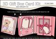 3D Livvy Bear's Flowers Gift Box Card Kit with 3D Decoupage