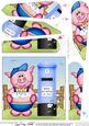 Ziggy Piggy Birthday Cake Fan Pyramage Topper