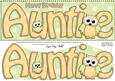 Large Dl Birthday Auntie Owls Quick Card & 3D Decoupage