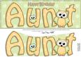 Large Dl Birthday Aunt Owls Quick Card & 3D Decoupage