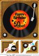 8 x 8 50th Birthday Record Scalloped Corner Topper