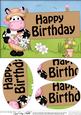 A5 Milly Moo Cow Birthday Oval Pyramage Topper