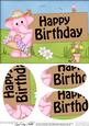 A5 Lola Elephant Birthday Oval Pyramage Topper