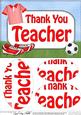 A5 Thank You Teacher Football Oval Pyramage Topper