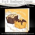 8 x 8 Fondant Fancies Birthday Cakes Scalloped Corner Kit