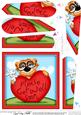 Frank Meerkat Get Well Heart Fan Pyramage Topper