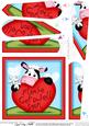 Milly Moo Cow Get Well Heart Fan Pyramage Topper