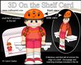3D on the Shelf Card Kit - Little Cyclist Girl Madge