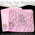 3D Birthday Fairies Pop Out Word Card