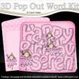 3D Birthday Seren Fairies Pop Out Word Card