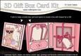 3D Livvy Bear Goes Shopping Gift Box Card Kit 3D Decoupage