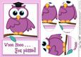 A5 Wise Owl You Passed Felties Oval Pyramage Topper