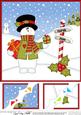 8 x 8 Christmas Snowman Roi Scalloped Corner Topper