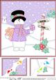 8 x 8 Christmas Snowman Roi Scalloped Corner Topper