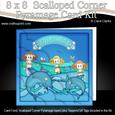 8 x 8 Birthday Mermaids & Dolphins Scalloped Corner Kit