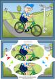A5 Bert Goes Cycling Scallop Corners and Pyramage