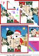 Singing Santa & Snowman Merry Carollers Scallop Corner