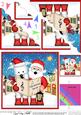 Singing Santa & Westie Dog Merry Carollers Scallop Corner