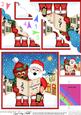 Singing Santa & Robin Merry Carollers Scallop Corner