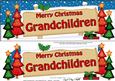 Large Dl Xmas Grandchildren Trees Signpost 3D Decoupage