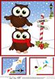 8 x 8 Christmas Little Hoot Owls Scalloped Corner Topper