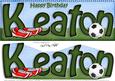 Large Dl Birthday Keaton Football Card & 3D Decoupage