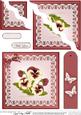 Pansy on Butterfly Lace Quick Card Wavy Corner Side Stacker