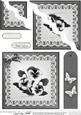 Pansy on Butterfly Lace Quick Card Wavy Corner Side Stacker