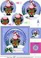 Xmas Milly Moo Cow Snowglobe Circle Pyramage Topper