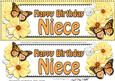 Large Dl Birthday Niece Floral Butterflies 3D Decoupage