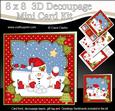 8x8 Christmas Skating Snowball Sam Mini Kit 3D Decoupage