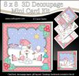 8x8 Christmas Skating Snowball Sam Mini Kit 3D Decoupage