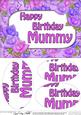 A5 Birthday Mummy Time for Roses Oval Pyramage Topper
