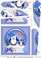 Xmas Penguins Snowglobe Fan Pyramage Topper