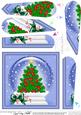 Xmas Holly Tree Fan Pyramage Topper