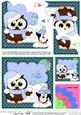 Christmas Little Hoot Owl Snowball Fight Shell Edged Stacker