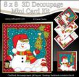 8x8 Christmas Snowman Oli's Tree Mini Kit 3D Decoupage