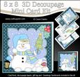 8x8 Christmas Snowman Oli's Tree Mini Kit 3D Decoupage