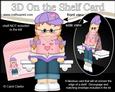 3D on the Shelf Card Kit - Little Book Reading Girl Tina