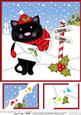 8 x 8 Little Christmas Cat Scalloped Corner Topper